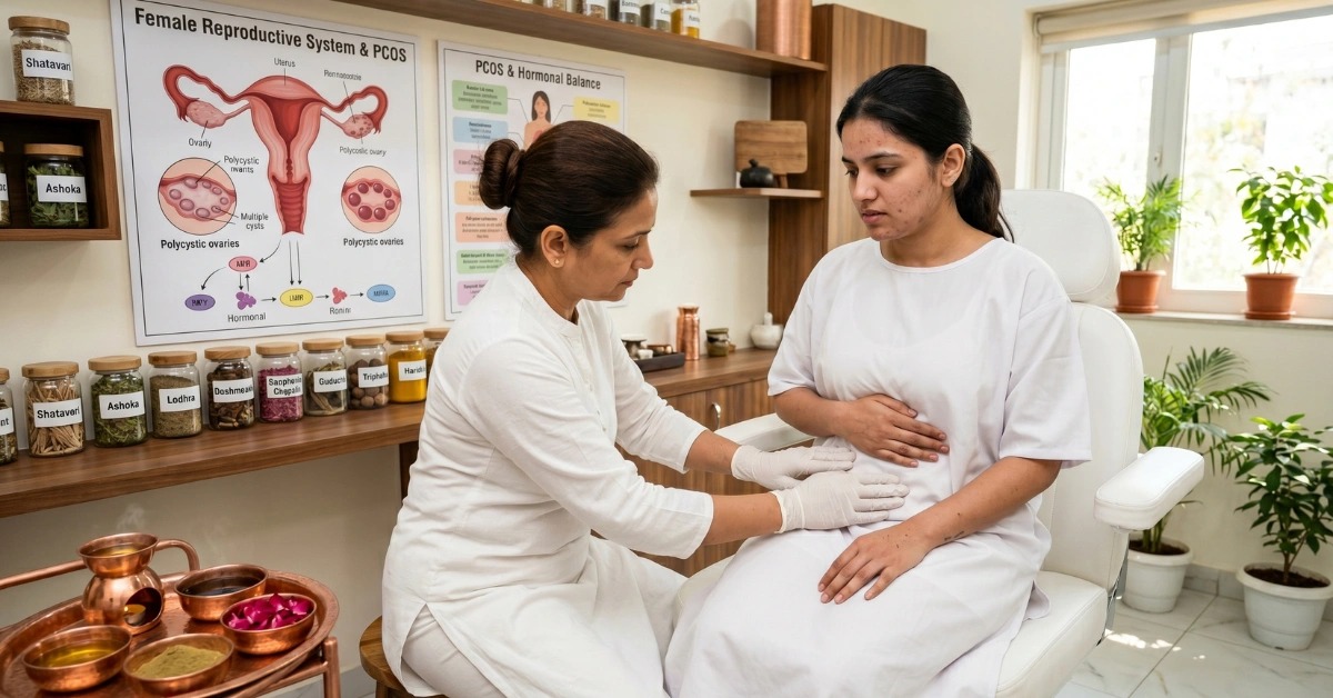 Best PCOS treatment in Dubai — Ayurvedic doctor consulting a patient